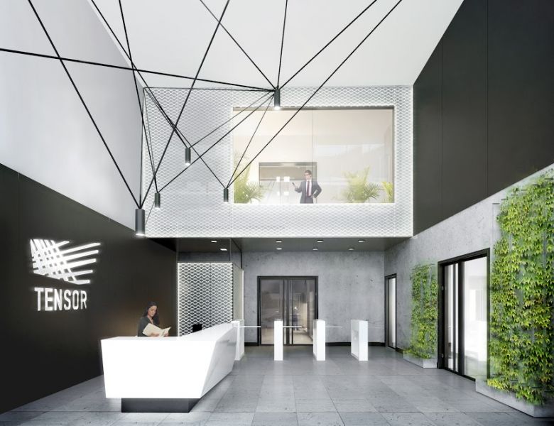  - Visualization of a reception in the building X of the Tensor office park