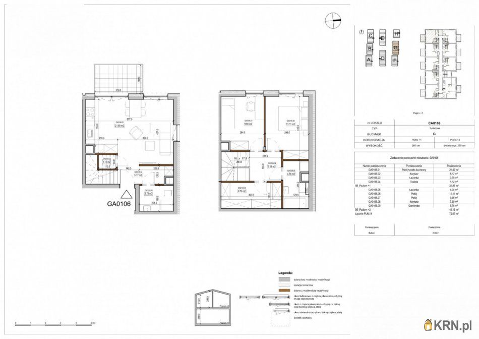 Warszawa - M. Krawczyka - 72.06m2 - 