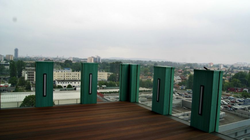  - One of the balconies in Alma Tower