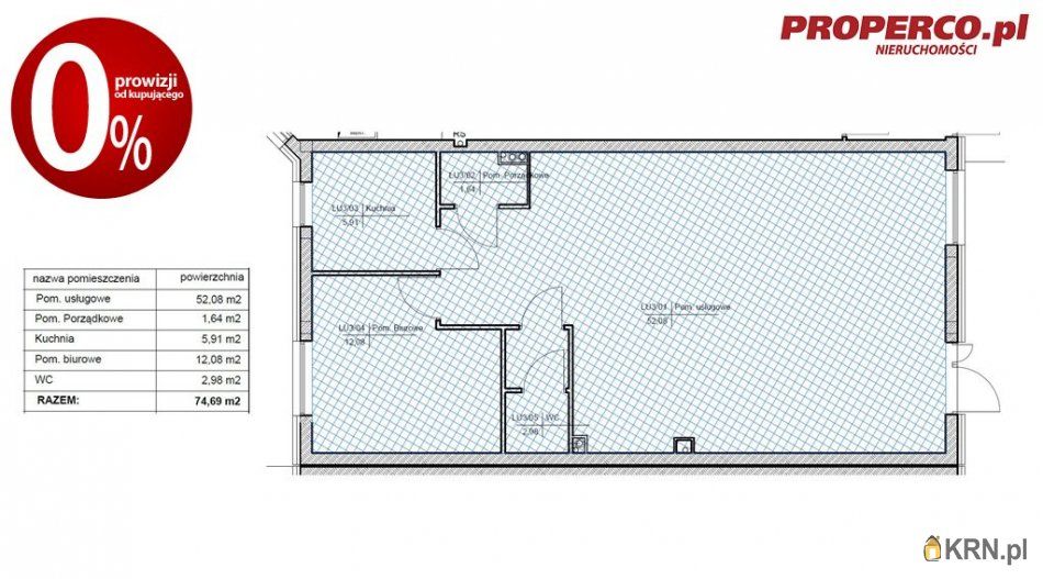 Kielce - W. Witosa - 74.69m2 - 