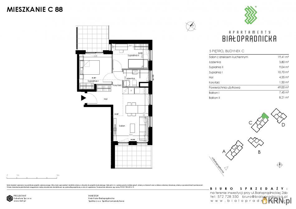 Kraków - Białoprądnicka - 49.00m2 - 