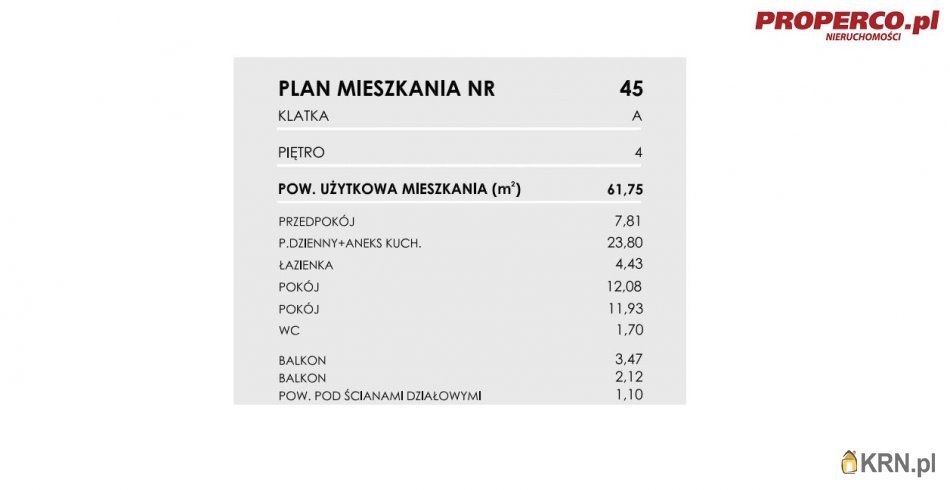 Włoszczowa - Młynarska - 61.75m2 - 