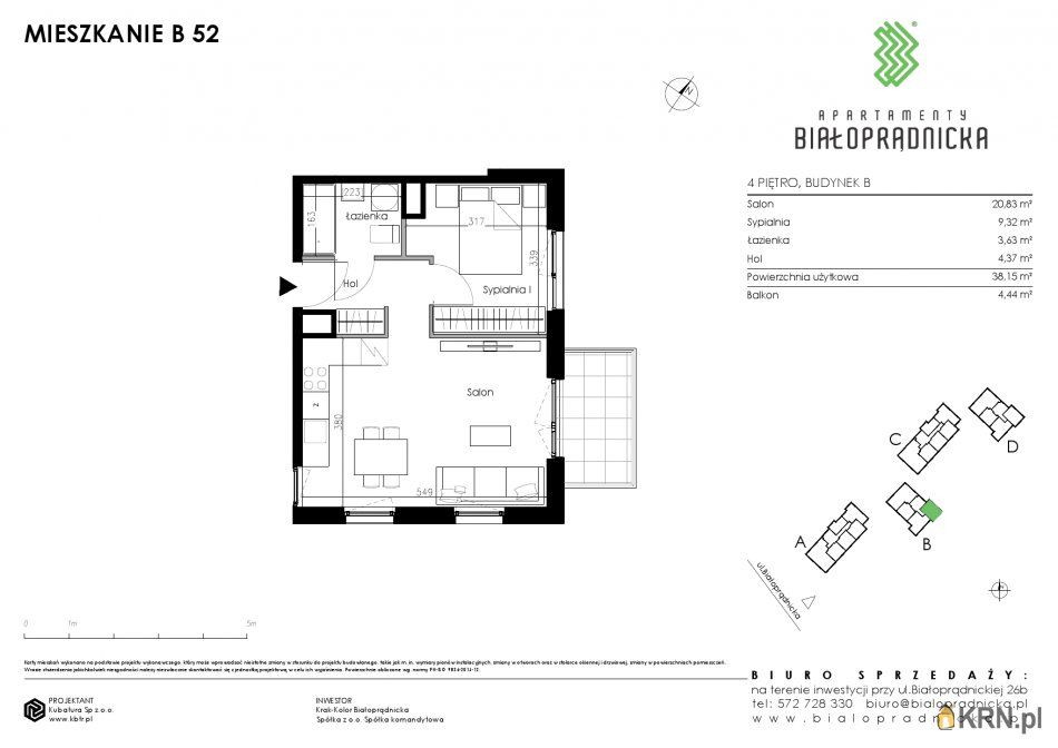 Kraków - Białoprądnicka - 38.15m2 - 