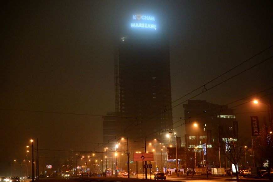  - I love Warsaw writing on Warsaw Spire skyscraper - a surprise prepared for citizens of the capital by Ghelamco company. Although it was supposed to be a Santa Claus present, it will remain in the city for longer.