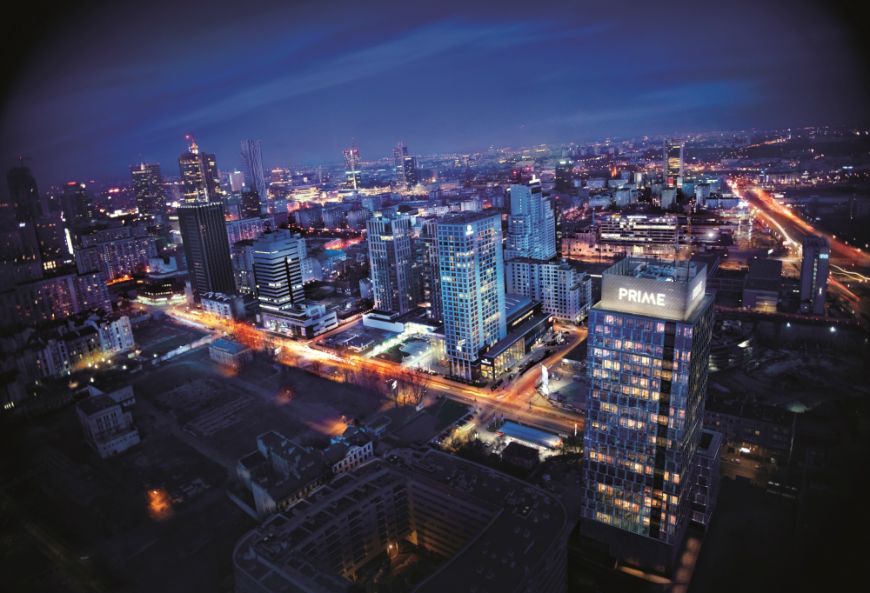  - W 2015 roku Golub GetHouse we współpracy z Mennicą Polską rozpocznie realizację biurowca Mennica Tower, na zdjęciu - widok na Prime Corporate Center