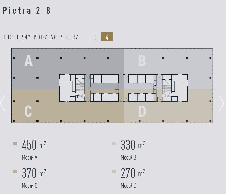 Piętro 2-8 -Moduł D - 270 m2 - 