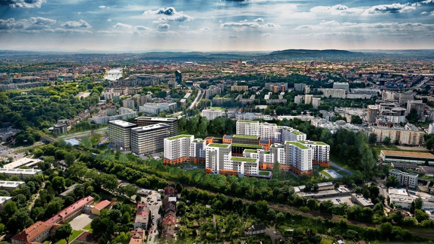  - Fabryczna Office Park: Visualization Against Surrounding Development