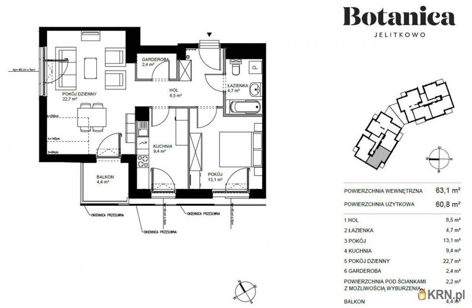 Gdańsk - Bursztynowa - 63.00m2 - 