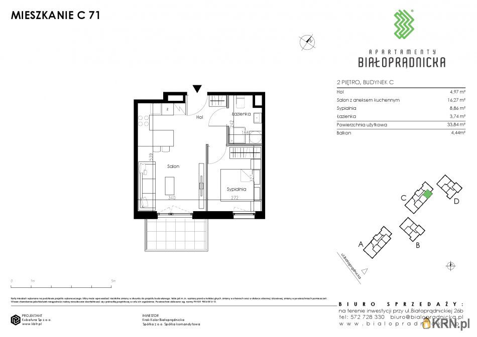 Kraków - Białoprądnicka - 33.84m2 - 