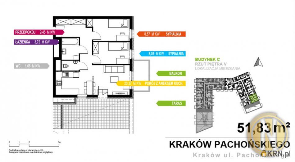 Kraków - 51.83m2 - 