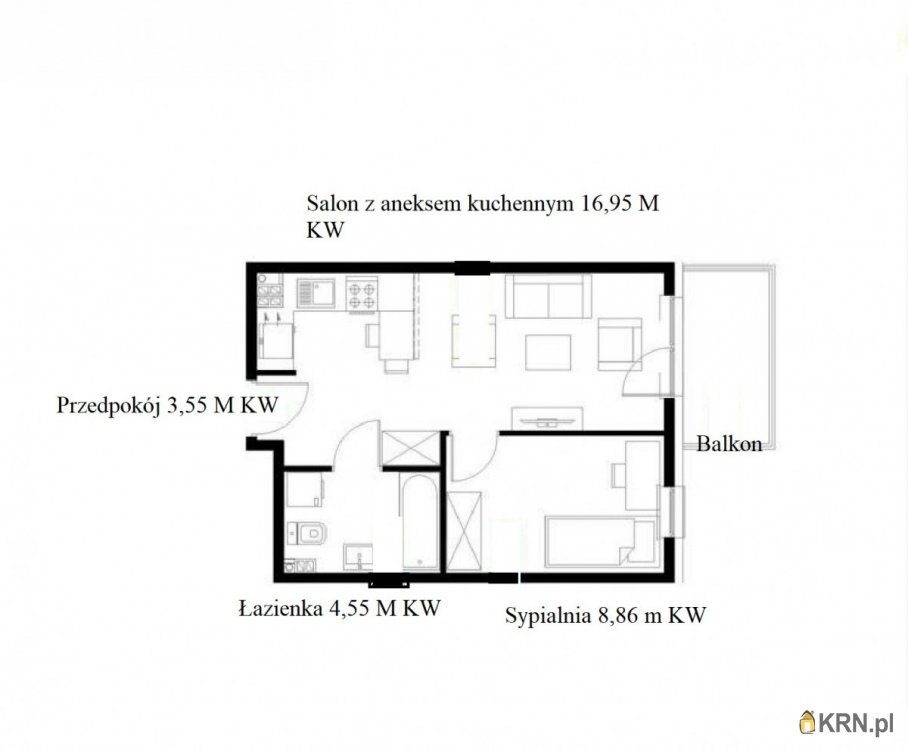 Warszawa - Przyrodnicza - 34.12m2 - 